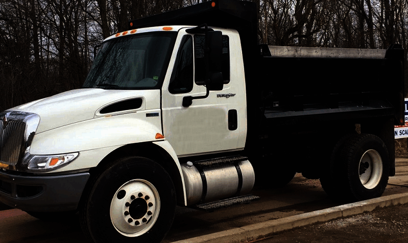 Area Delivery dump truck loaded and ready to deliver